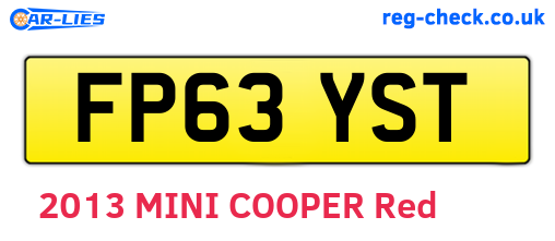 FP63YST are the vehicle registration plates.