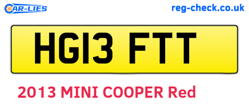 HG13FTT are the vehicle registration plates.