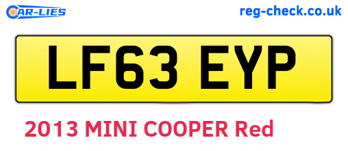 LF63EYP are the vehicle registration plates.