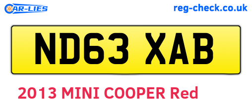 ND63XAB are the vehicle registration plates.