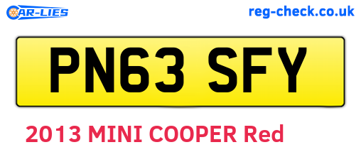 PN63SFY are the vehicle registration plates.