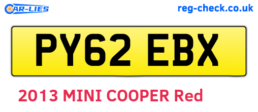 PY62EBX are the vehicle registration plates.