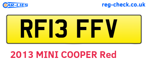 RF13FFV are the vehicle registration plates.