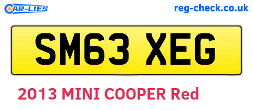 SM63XEG are the vehicle registration plates.