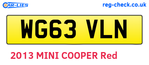 WG63VLN are the vehicle registration plates.