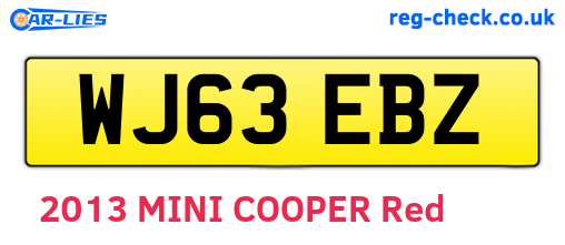 WJ63EBZ are the vehicle registration plates.