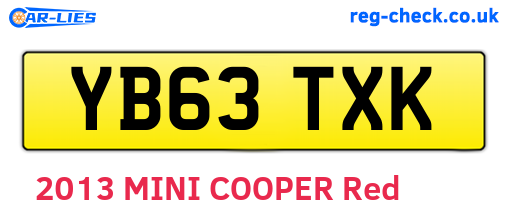 YB63TXK are the vehicle registration plates.