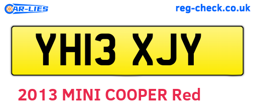 YH13XJY are the vehicle registration plates.