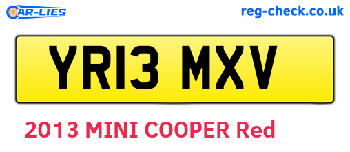 YR13MXV are the vehicle registration plates.