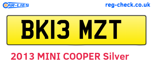 BK13MZT are the vehicle registration plates.