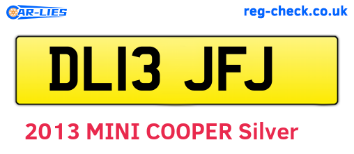 DL13JFJ are the vehicle registration plates.