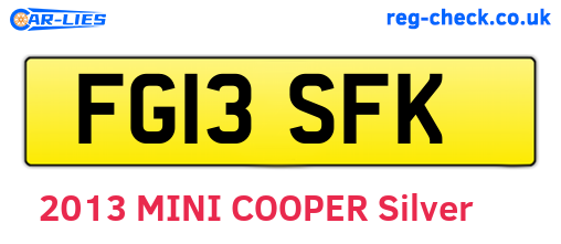 FG13SFK are the vehicle registration plates.