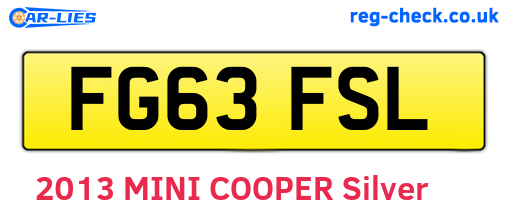 FG63FSL are the vehicle registration plates.