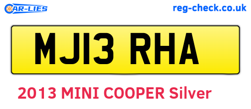 MJ13RHA are the vehicle registration plates.
