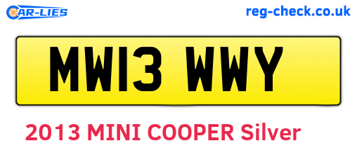 MW13WWY are the vehicle registration plates.