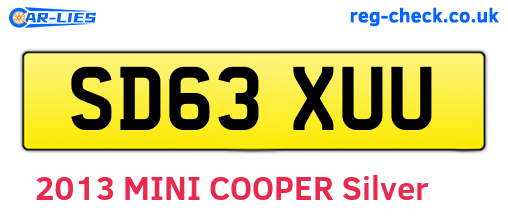 SD63XUU are the vehicle registration plates.