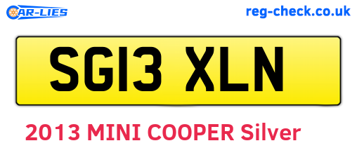 SG13XLN are the vehicle registration plates.