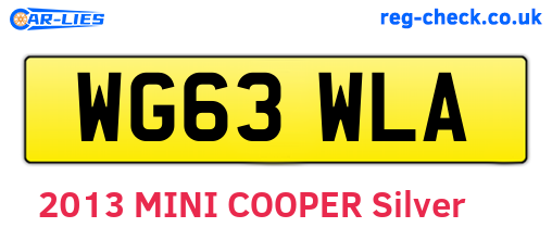 WG63WLA are the vehicle registration plates.