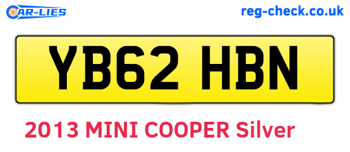 YB62HBN are the vehicle registration plates.
