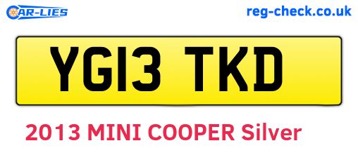 YG13TKD are the vehicle registration plates.