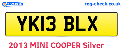 YK13BLX are the vehicle registration plates.