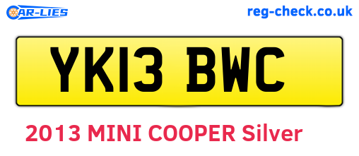 YK13BWC are the vehicle registration plates.
