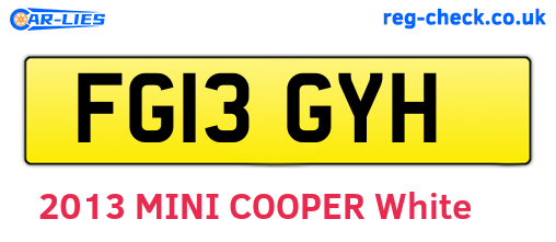 FG13GYH are the vehicle registration plates.