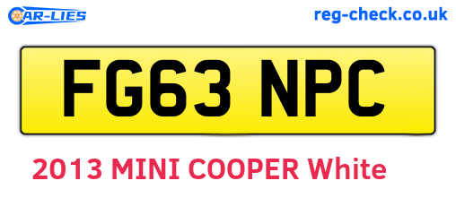 FG63NPC are the vehicle registration plates.