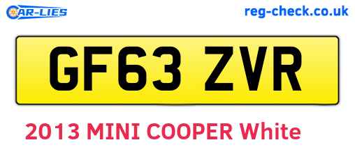 GF63ZVR are the vehicle registration plates.