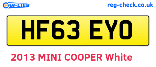 HF63EYO are the vehicle registration plates.