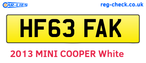 HF63FAK are the vehicle registration plates.
