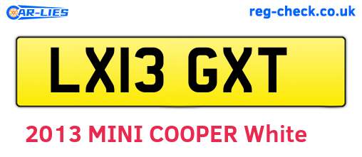 LX13GXT are the vehicle registration plates.