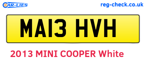 MA13HVH are the vehicle registration plates.