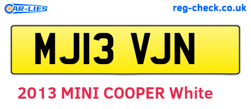 MJ13VJN are the vehicle registration plates.