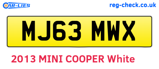 MJ63MWX are the vehicle registration plates.