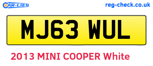 MJ63WUL are the vehicle registration plates.