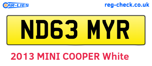 ND63MYR are the vehicle registration plates.