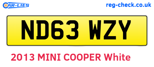 ND63WZY are the vehicle registration plates.