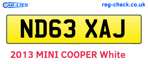 ND63XAJ are the vehicle registration plates.