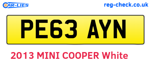 PE63AYN are the vehicle registration plates.
