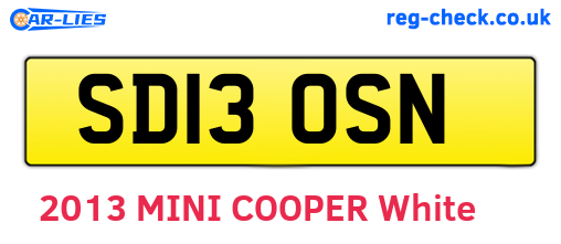 SD13OSN are the vehicle registration plates.