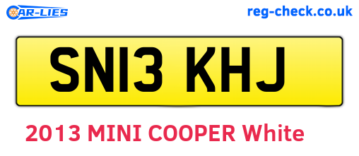 SN13KHJ are the vehicle registration plates.