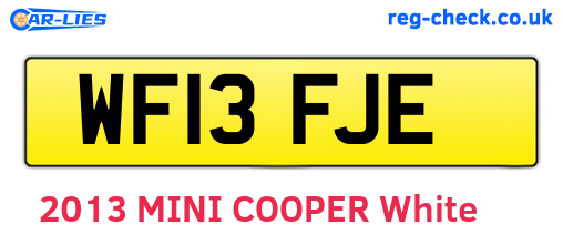 WF13FJE are the vehicle registration plates.