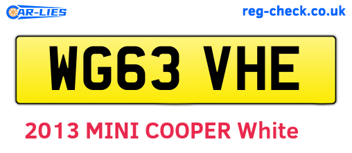 WG63VHE are the vehicle registration plates.