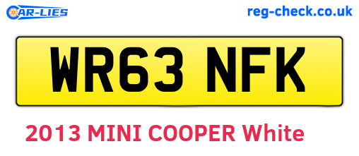 WR63NFK are the vehicle registration plates.