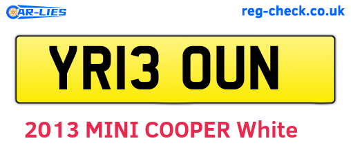 YR13OUN are the vehicle registration plates.