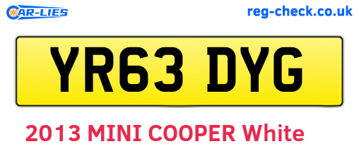 YR63DYG are the vehicle registration plates.