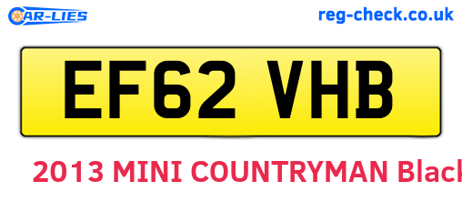EF62VHB are the vehicle registration plates.