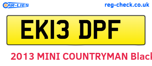 EK13DPF are the vehicle registration plates.