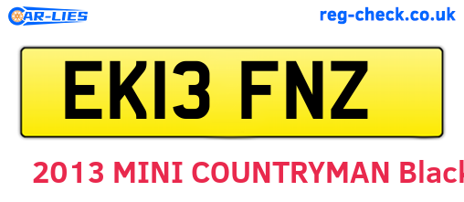 EK13FNZ are the vehicle registration plates.